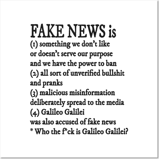 Fake News: A Definition Wall Art by black8elise